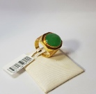 Oval Shaped Jade & 916 Gold Ring 19.67mm