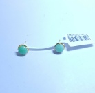 Round Style Jade 916 Gold Earrings 9.62mm