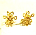 Diamond MKnot Earrings Gold