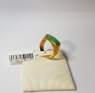 Oblong Jade & 916 Gold Ring 18.29mm