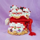 7 Lucky Cat With Wealth Pot
