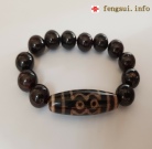 9 Eyed Dzi Beads As Authority Interests  And Obsidian 10mm Bracelet