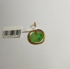 Ruyi Green Jade & 916 Gold Pendant 21.21mm