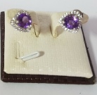 Amethyst Triangular Earrings  0994-238