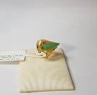 Vintage Jade 916 Gold Ring 15.95mm