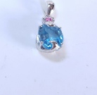 Blue Topaz Oval Pendant 1541-310