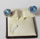 Blue Topaz Heart Earrings 0994