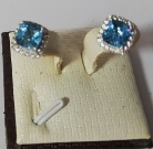 Blue Topaz Triangular Earrings 0994