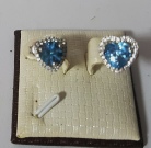 Blue topaz Square Earrings 0994-238