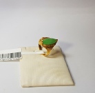 Oblong Jade 916 Gold Ring 17.70mm