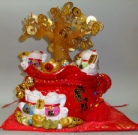 Golden Luck Fortune & 5 Lucky Cat With Money Tree Pot