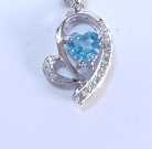 Blue Topaz Heart Pendant 1993-138